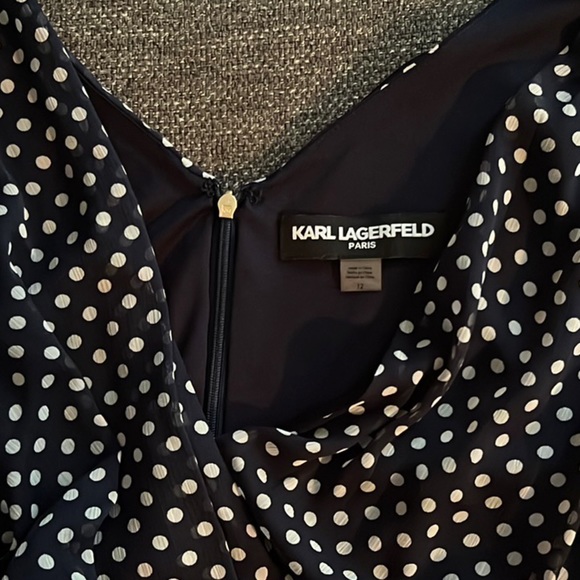 Karl Lagerfeld Polka Dot Wrap dress with tie - Picture 5 of 6